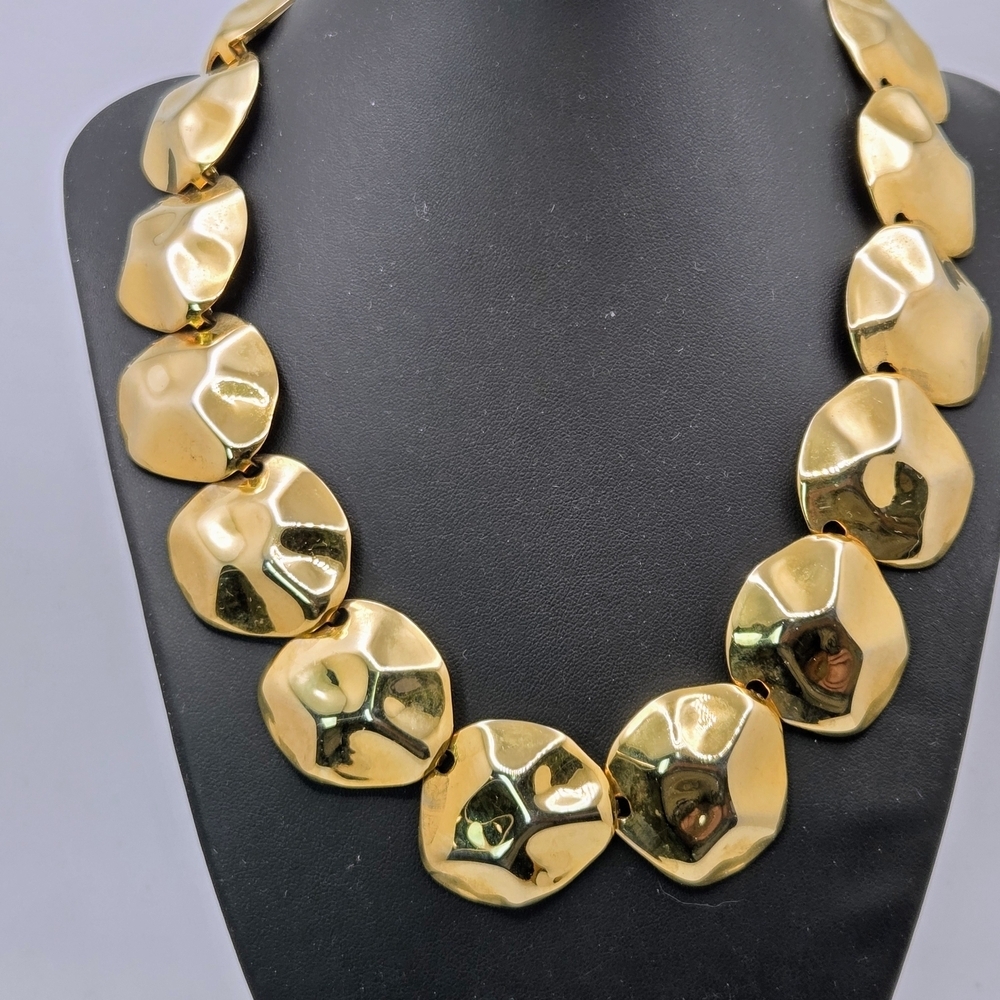 Vintage Chunky Circle Gold Tone Necklace